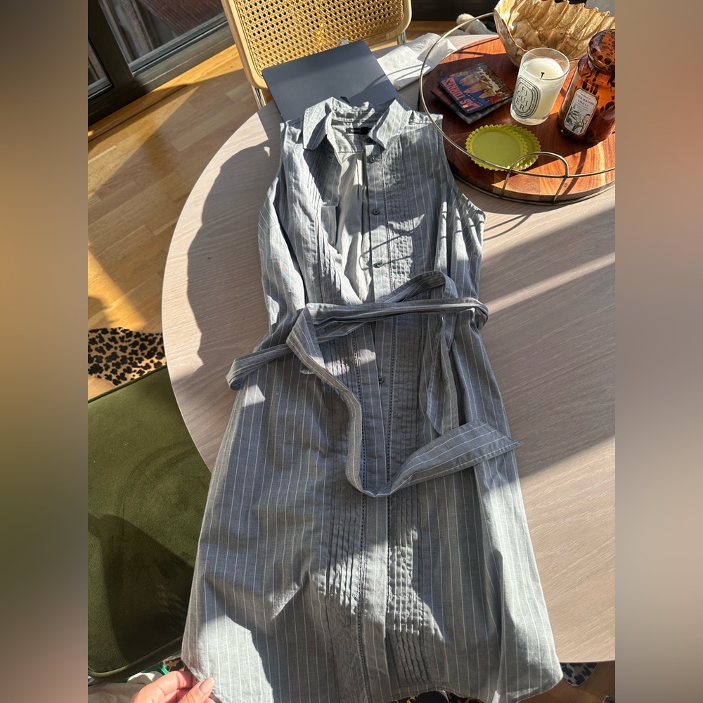 Banana Republic Gray Pinstripe Dress